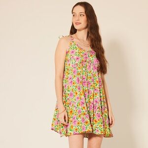 Patrons of Peace Malibu Dress - Floral Mini - Boho Ruffle Detail - Size M